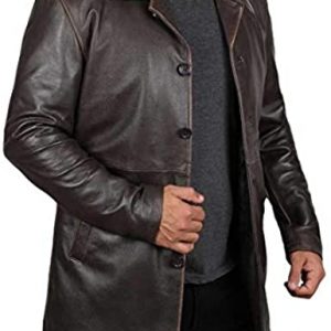 Winchester Distressed Brown Leather Men's Rust Coat1