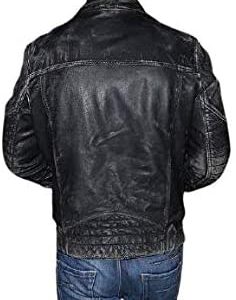 Taylor Kitsch Ruboff Motorbike Motorcycle Distressed Black Leather Biker Jacket2