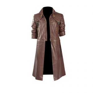 Devil May Cry V DMC5 Dante Aged Outfit Cosplay Costume Maroon/Black Faux Leather Coat