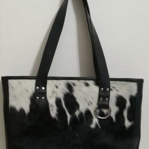 Women's Totes Shoulder Hand Bag Real Cowhide Hair On Black-white/Brown-white Bag