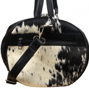 Cowhide Hair On Leather Duffle Holdall Black & White Large Panda Travel Bag