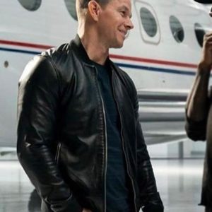 Infinite Mark Wahlberg Black Bomber Evan Michaels Leather Jacket